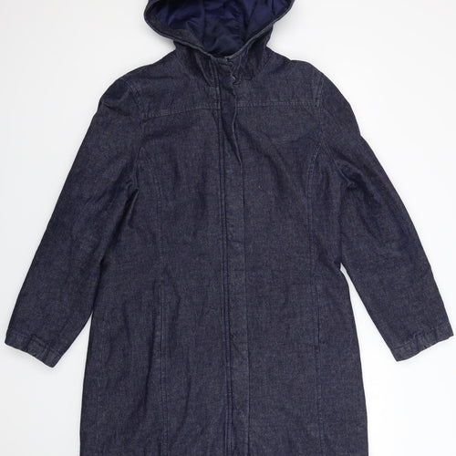 Red Herring Womens Blue  Denim Pea Coat Coat Size 14