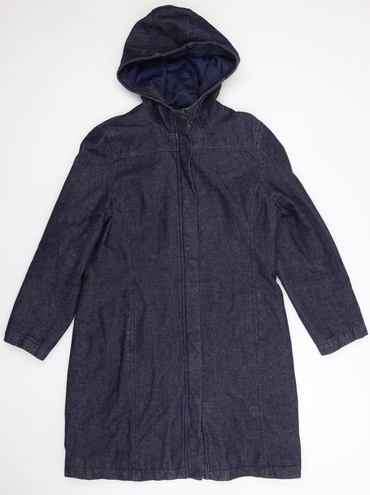 Red Herring Womens Blue  Denim Pea Coat Coat Size 14