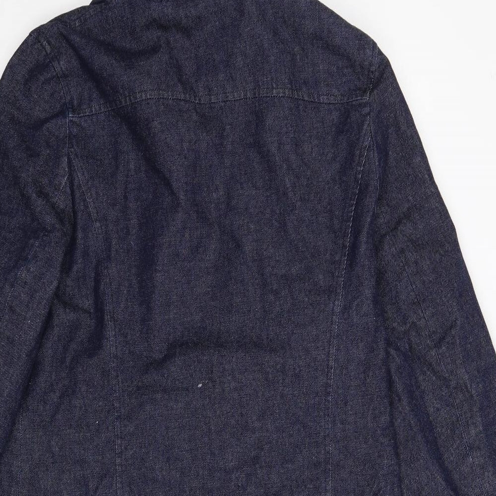 Red Herring Womens Blue  Denim Pea Coat Coat Size 14