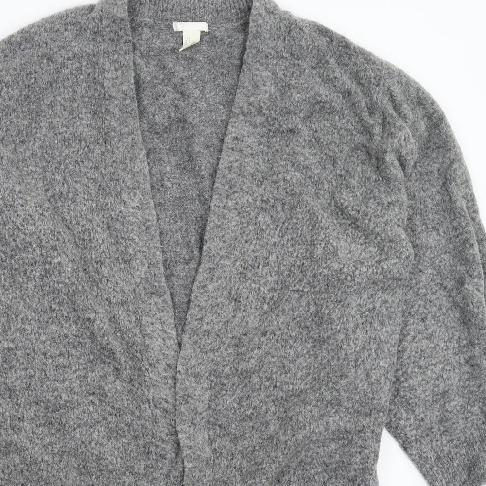 H&M Womens Grey  Knit Cardigan Jumper Size M