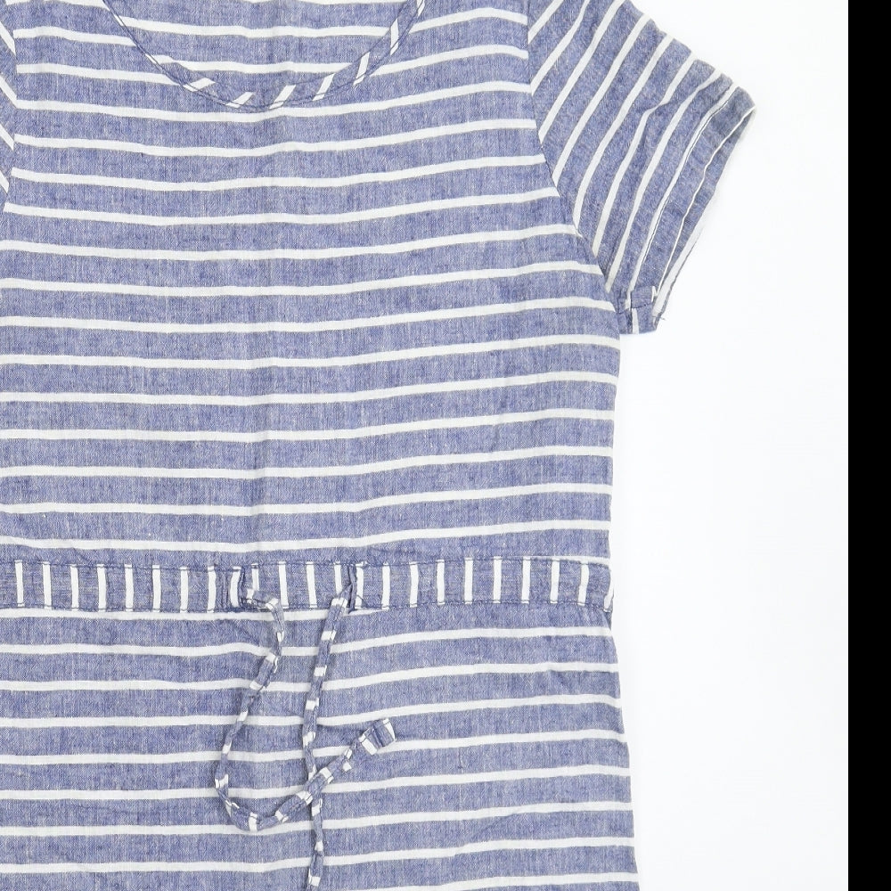 Avenue Womens Blue Striped  T-Shirt Dress  Size 14