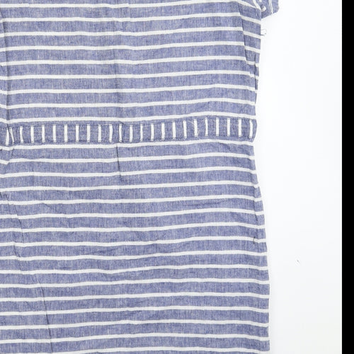 Avenue Womens Blue Striped  T-Shirt Dress  Size 14