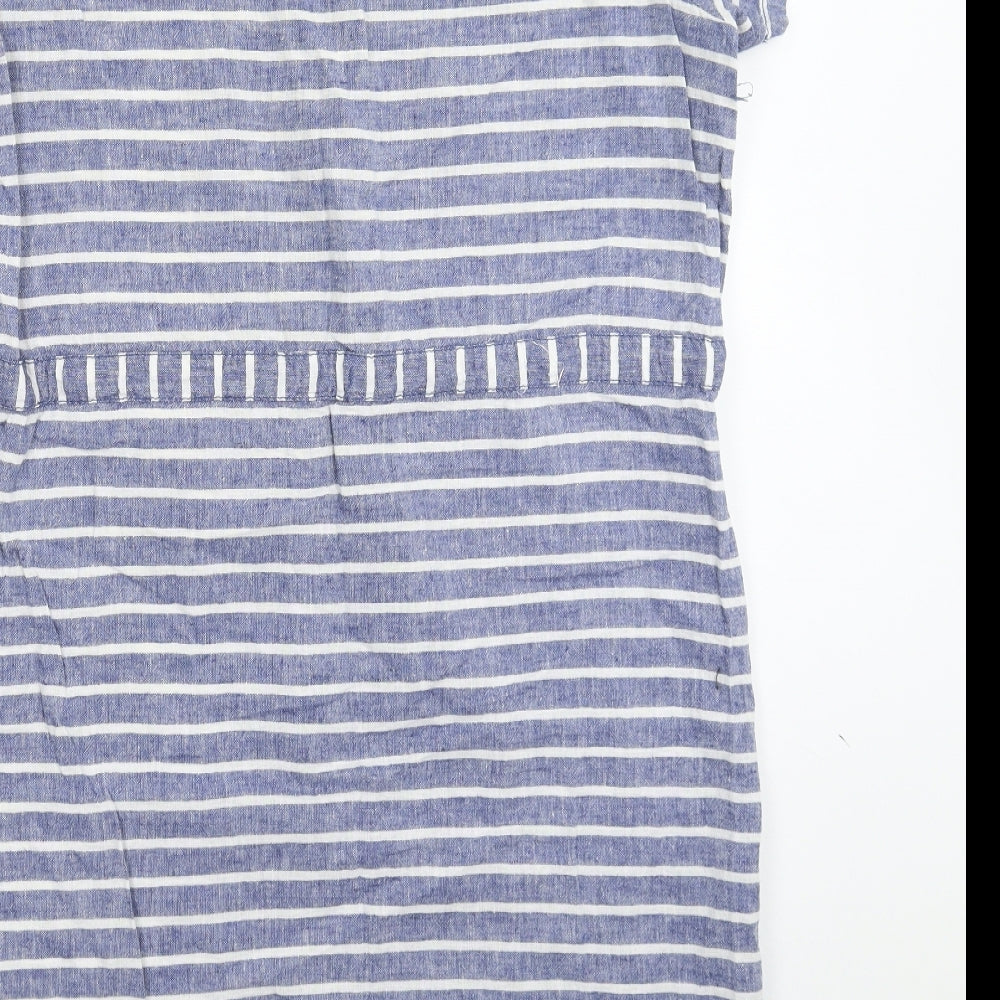 Avenue Womens Blue Striped  T-Shirt Dress  Size 14