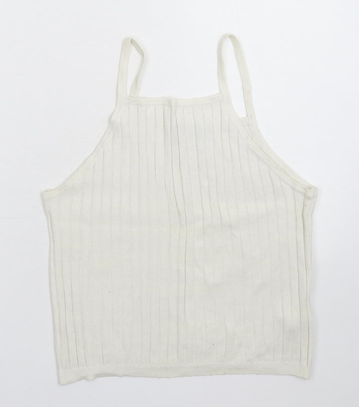 Atmosphere Womens White Knit Basic Tank Size 14