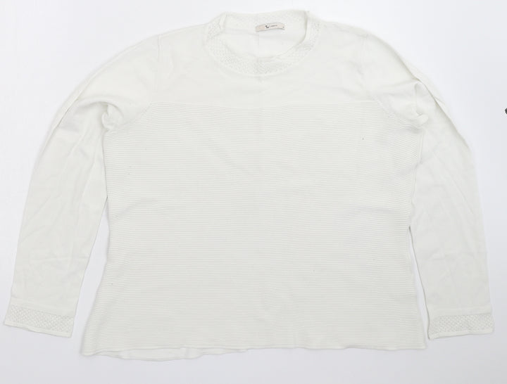 TU Womens White  Knit Pullover Jumper Size 18