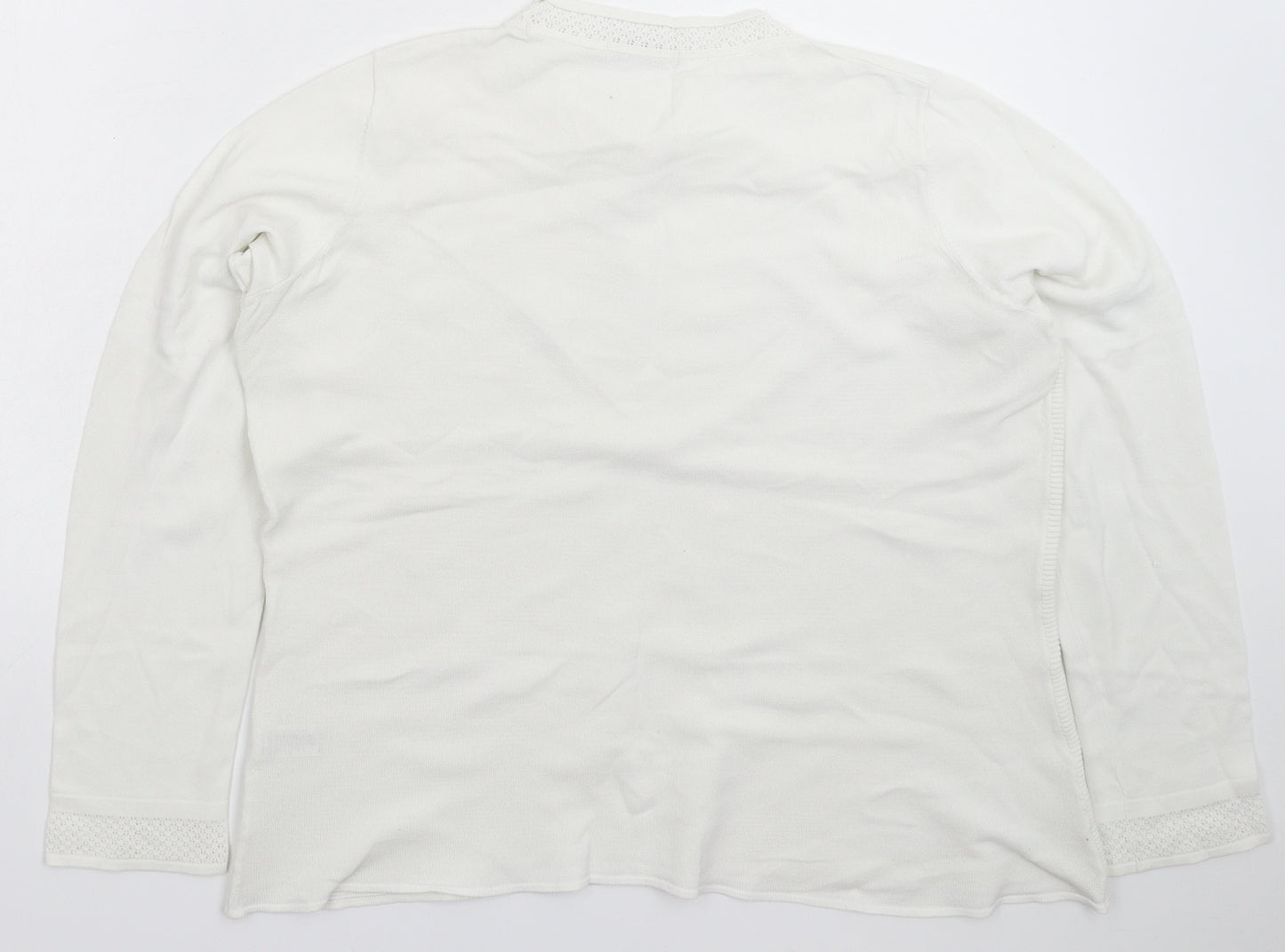 TU Womens White  Knit Pullover Jumper Size 18