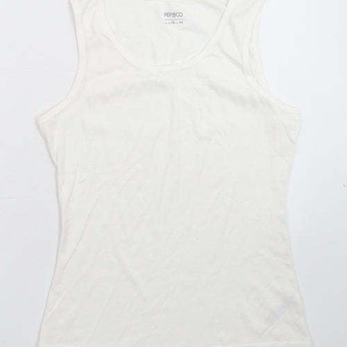 Pep&Co Womens White   Basic Tank Size 16