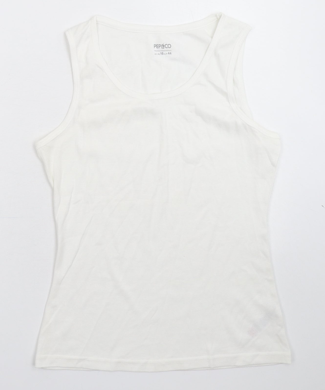 Pep&Co Womens White   Basic Tank Size 16