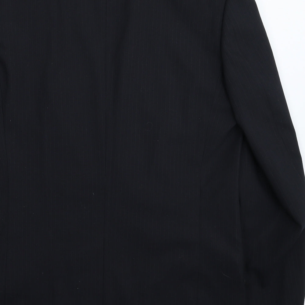 Milan Mens Black Striped  Jacket Suit Jacket Size 40