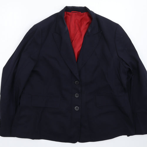 Preworn Womens Blue   Jacket Suit Jacket Size 22