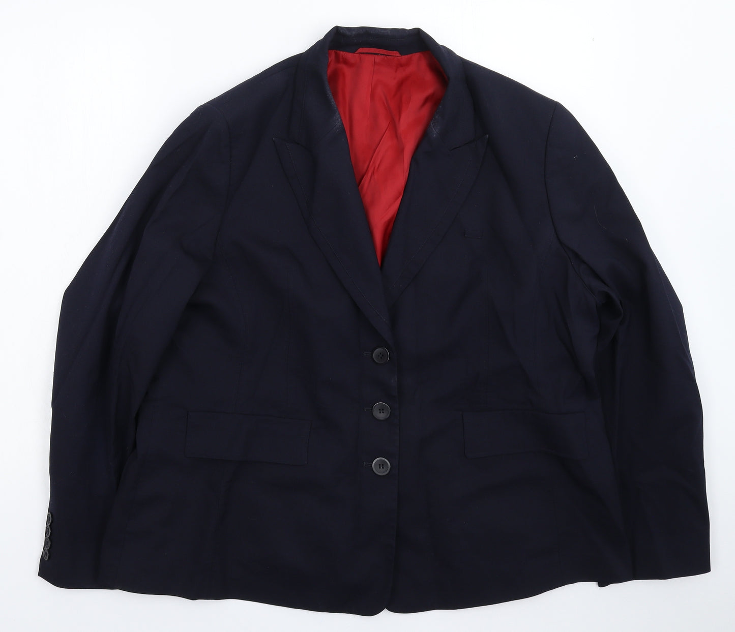 Preworn Womens Blue   Jacket Suit Jacket Size 22