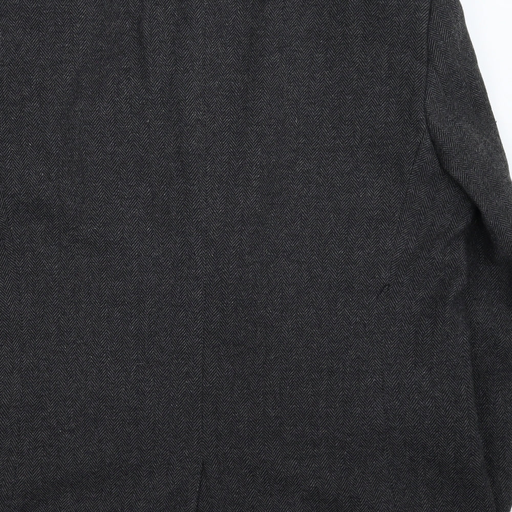 Tailor & Cutter Mens Grey Herringbone  Jacket Suit Jacket Size 46