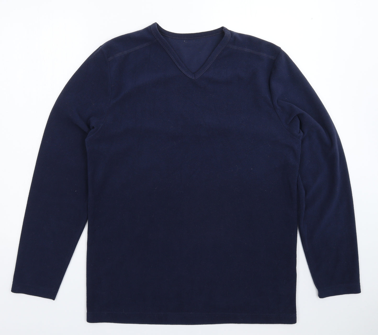 Matalan Mens Blue Solid Fleece  Pyjama Top Size M