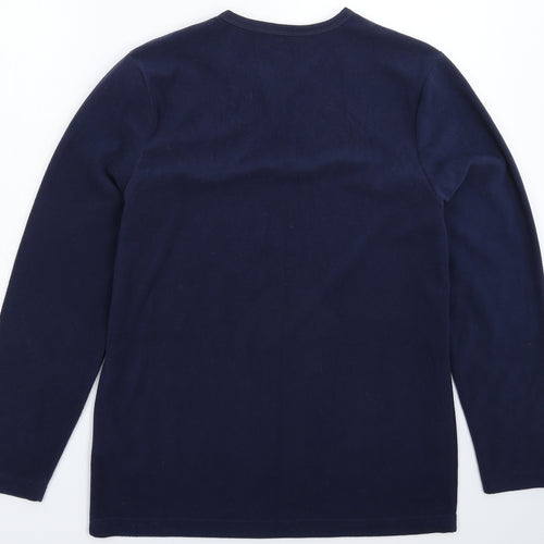 Matalan Mens Blue Solid Fleece  Pyjama Top Size M