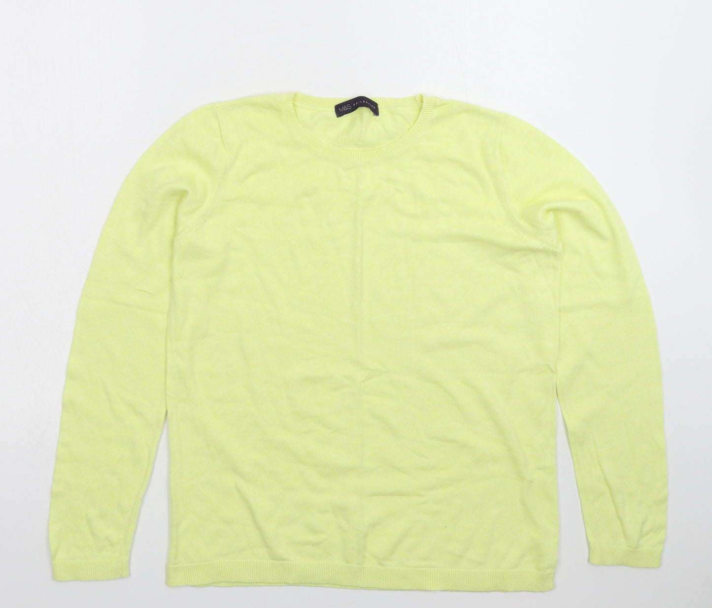 Marks and Spencer Womens Yellow  Knit Pullover Jumper Size M