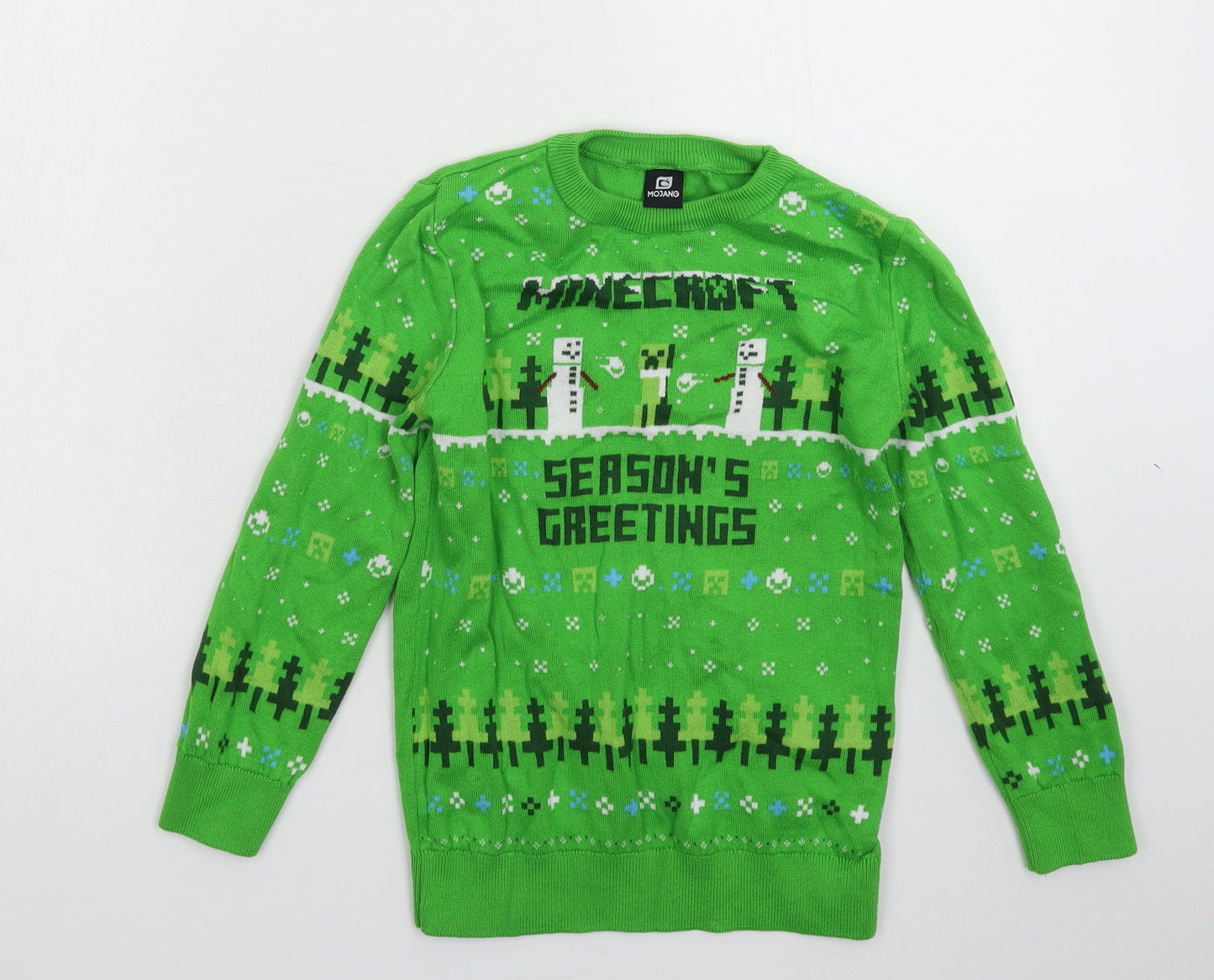 George Boys Green  Knit Pullover Jumper Size 7-8 Years