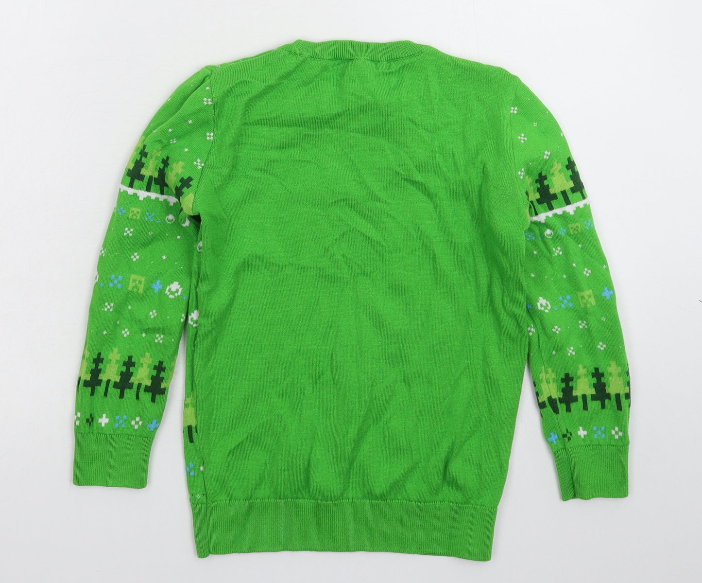 George Boys Green  Knit Pullover Jumper Size 7-8 Years