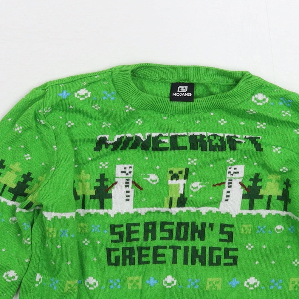 George Boys Green  Knit Pullover Jumper Size 7-8 Years