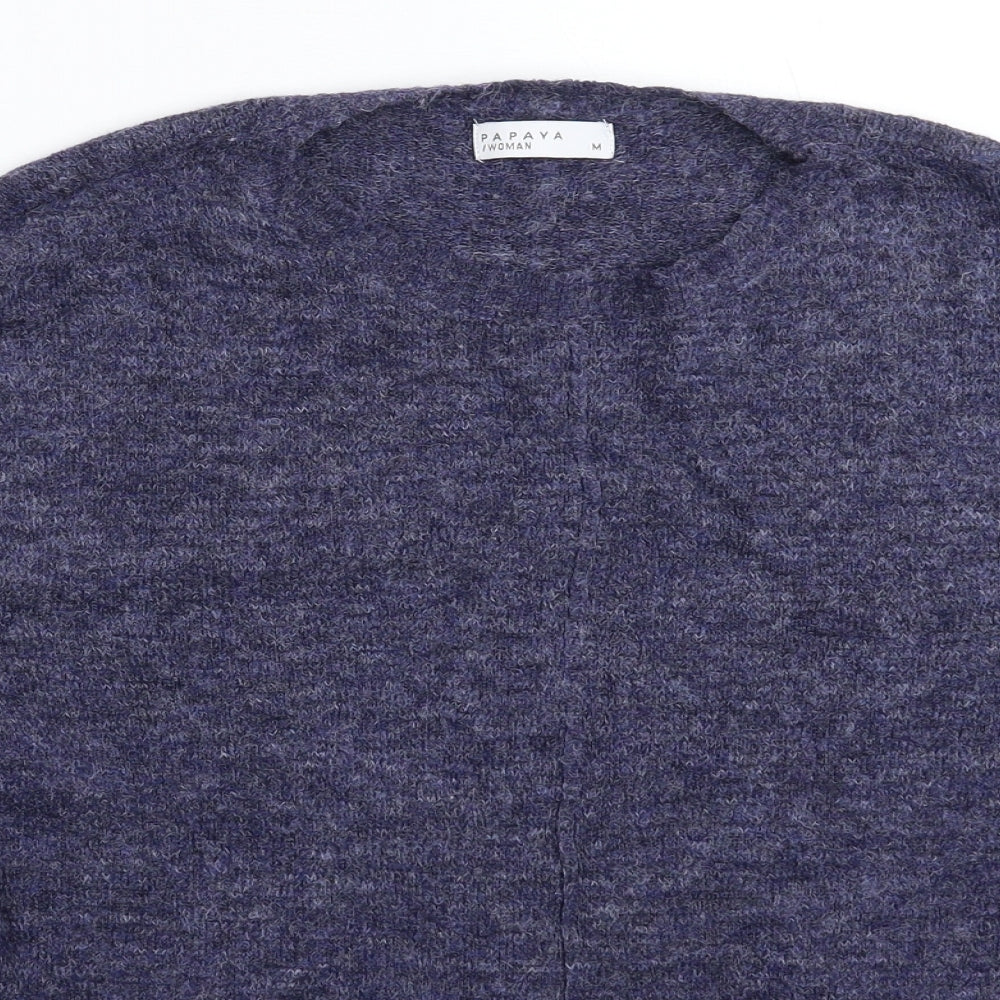Papaya Womens Blue  Knit Pullover Jumper Size M