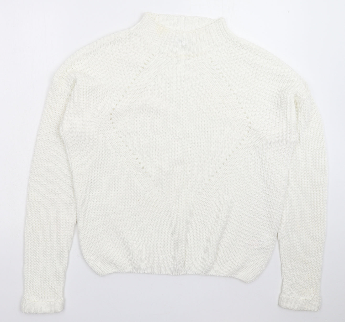 Primark Womens White  Knit Pullover Jumper Size 14