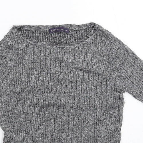 Marks and Spencer Womens Grey  Knit Pullover Jumper Size 12
