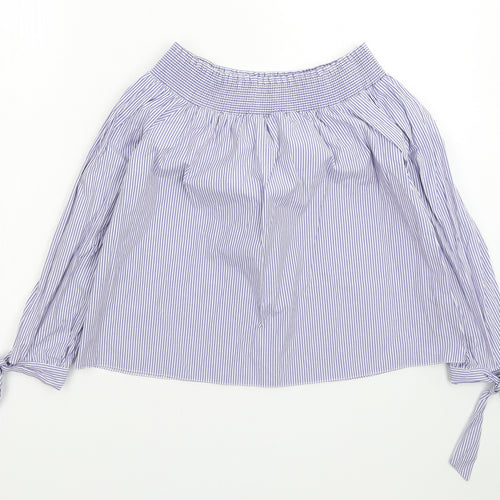 New Look Womens Blue Striped  Basic Blouse Size 12