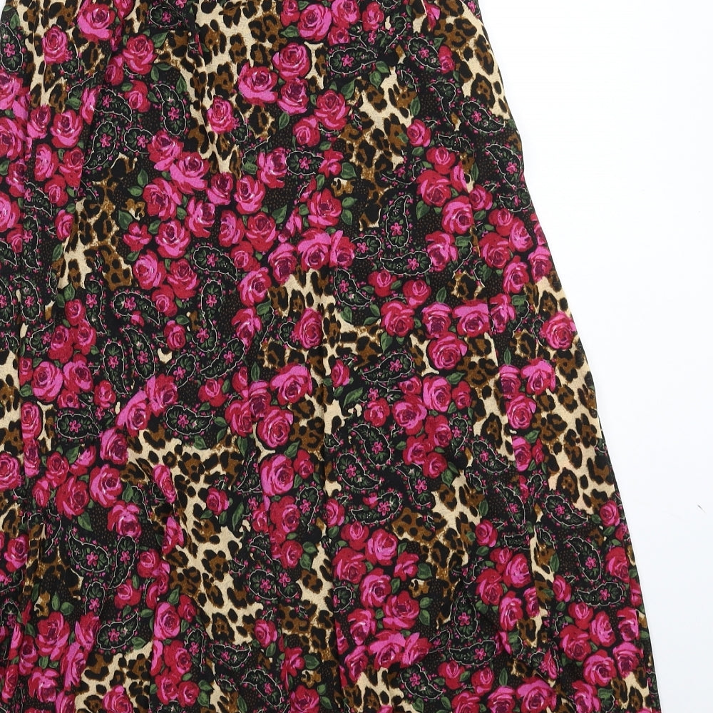 On N'est Pas de Anges Womens Multicoloured Floral  Flare Skirt Size 10