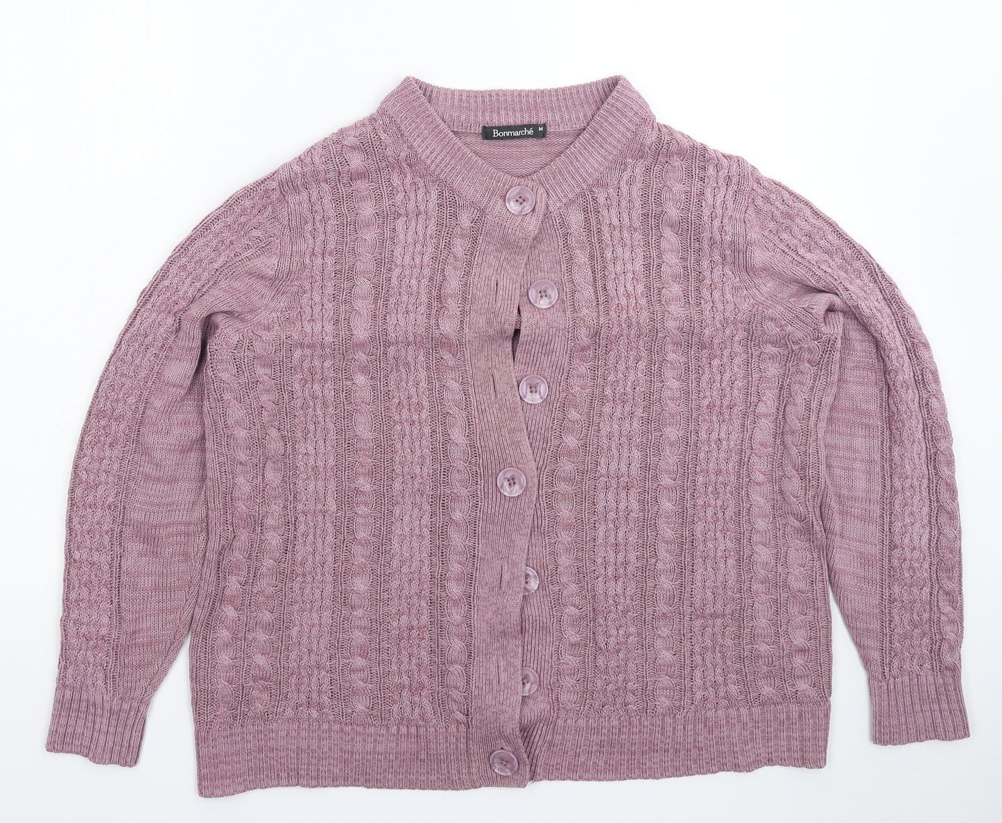 Bonmarché Womens Purple  Knit Cardigan Jumper Size M