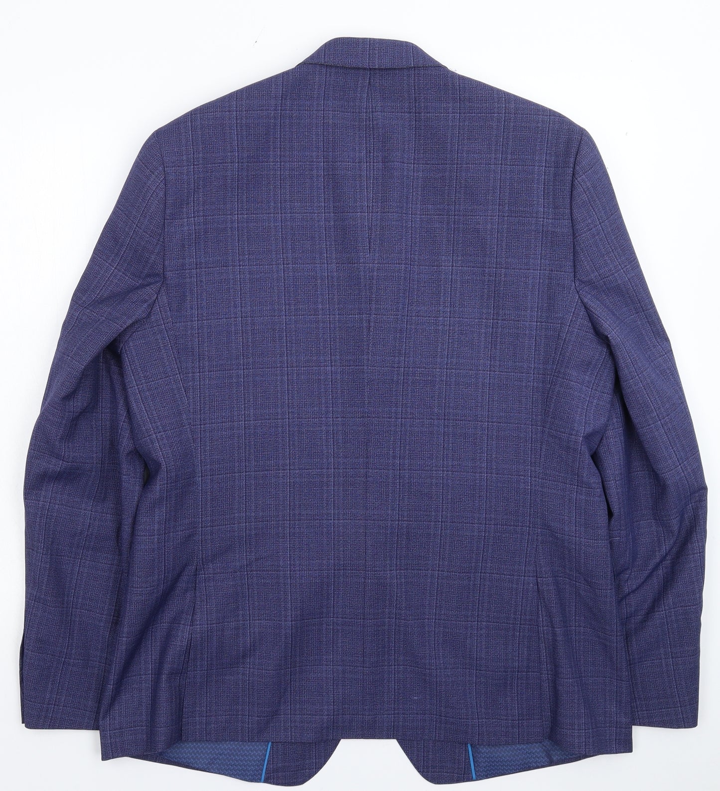 Burton Mens Blue Check  Jacket Suit Jacket Size 44