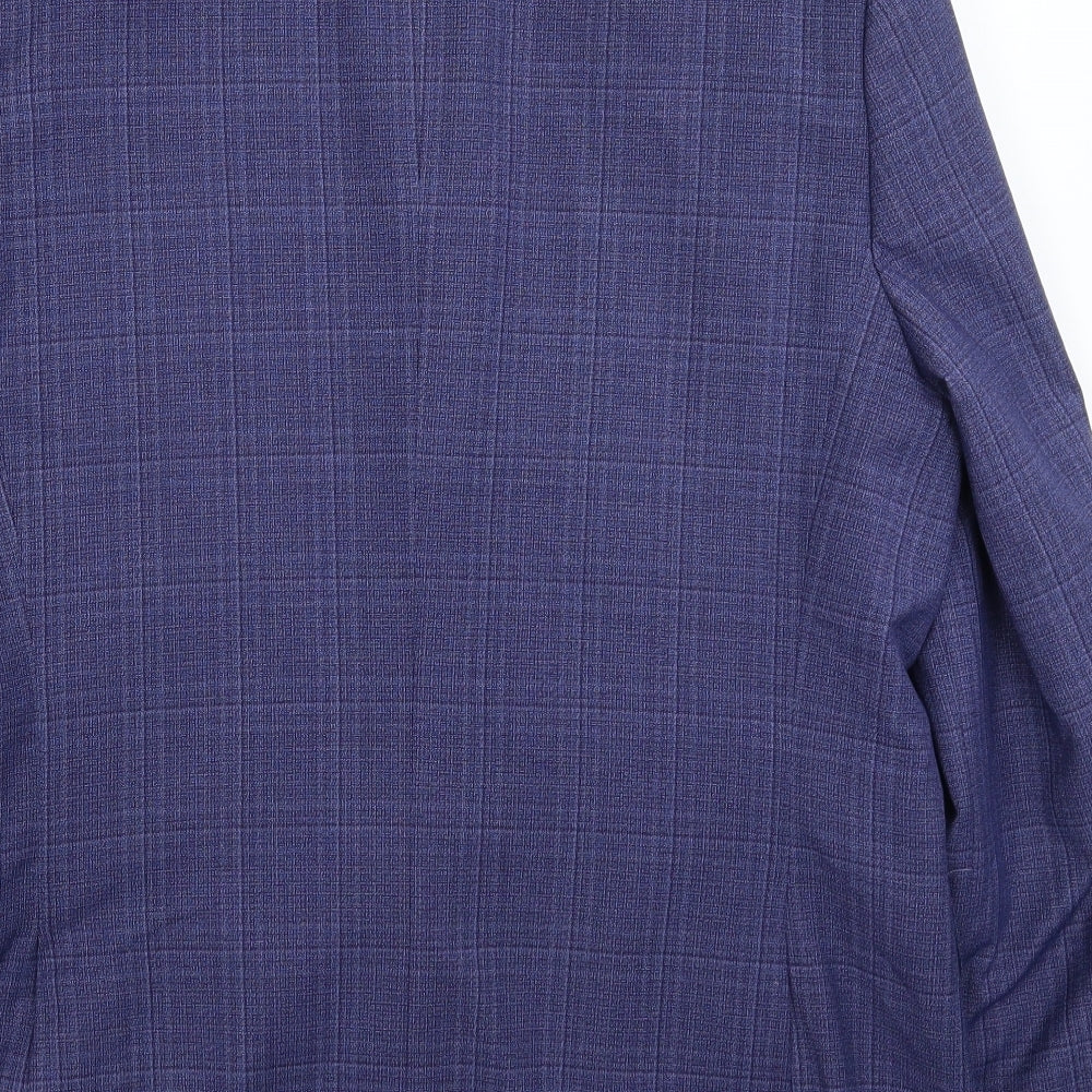 Burton Mens Blue Check  Jacket Suit Jacket Size 44