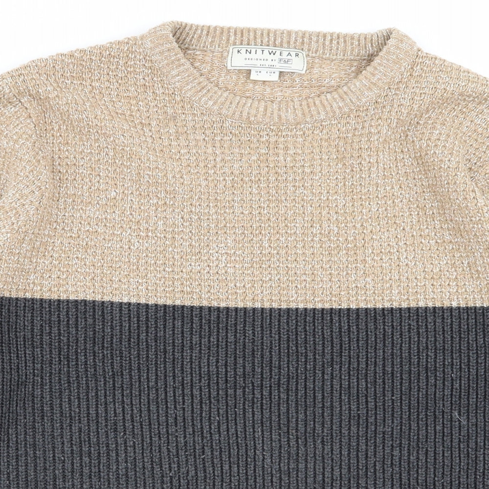 F&F Mens Multicoloured   Pullover Jumper Size L