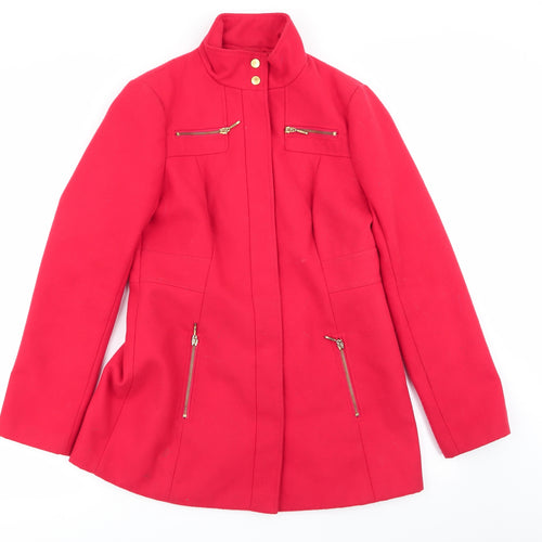Asda George Womens Red   Overcoat Coat Size 10