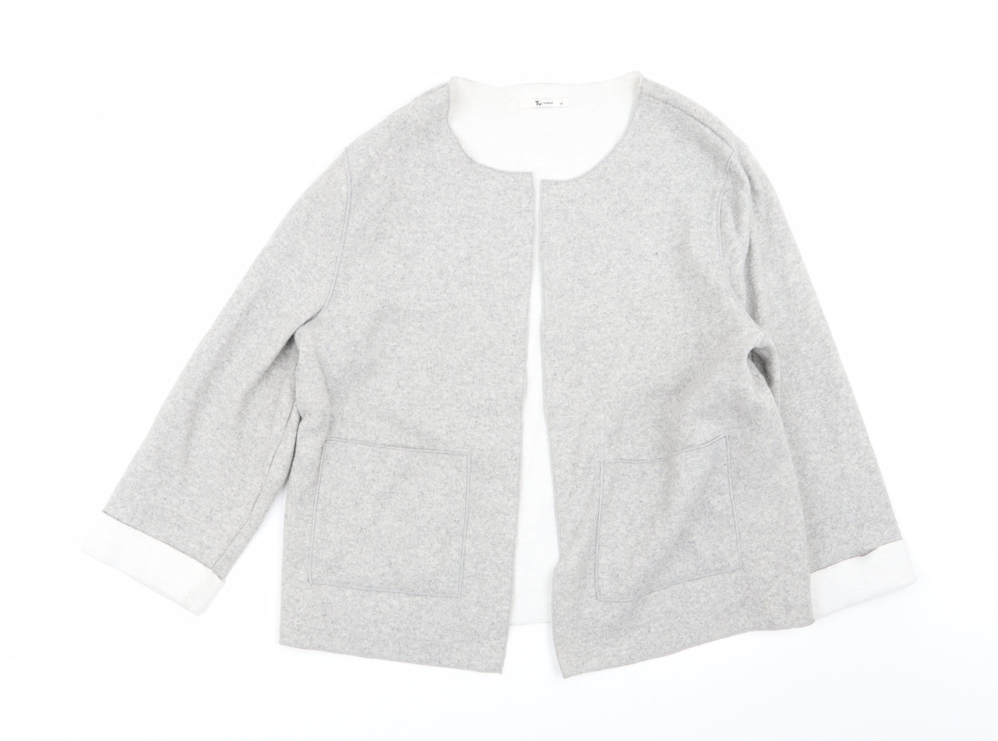 TU Womens Grey   Cardigan Jumper Size 14