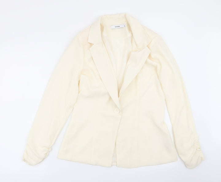 JustFab Womens Ivory   Jacket Blazer Size L