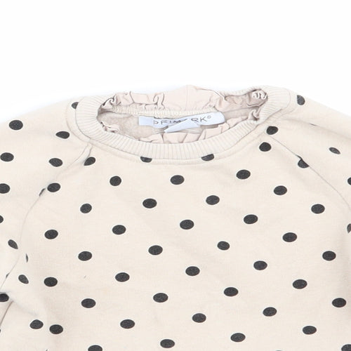Primark Girls Beige Polka Dot  Pullover Jumper Size 2-3 Years