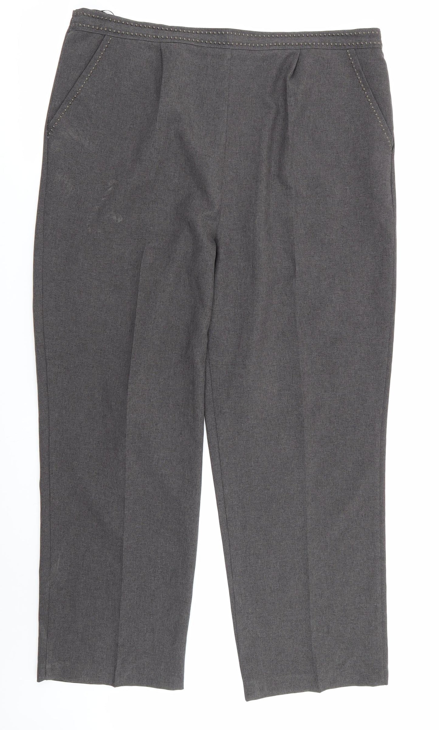 BM Womens Grey   Trousers  Size 18 L20 in - Stretch waistband