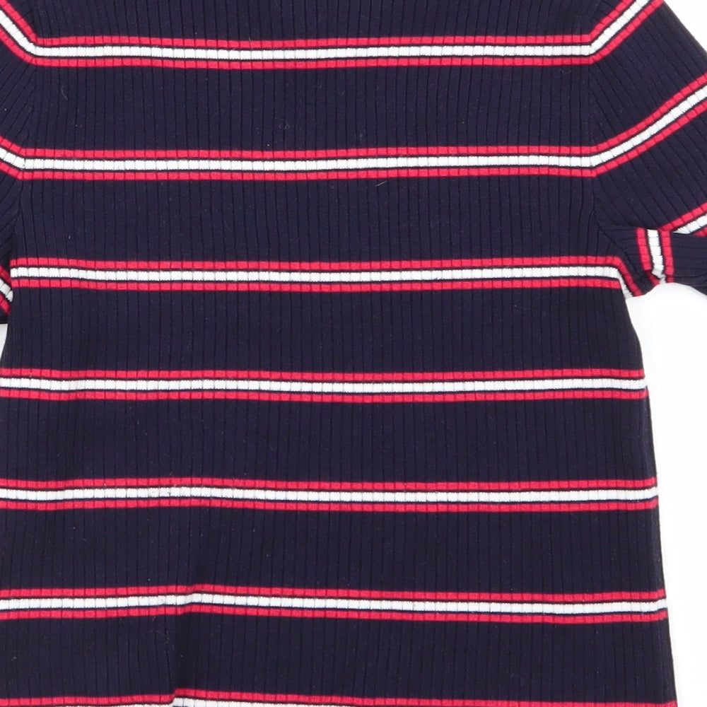 Divided by H&M Womens Multicoloured Striped  Basic T-Shirt Size 6
