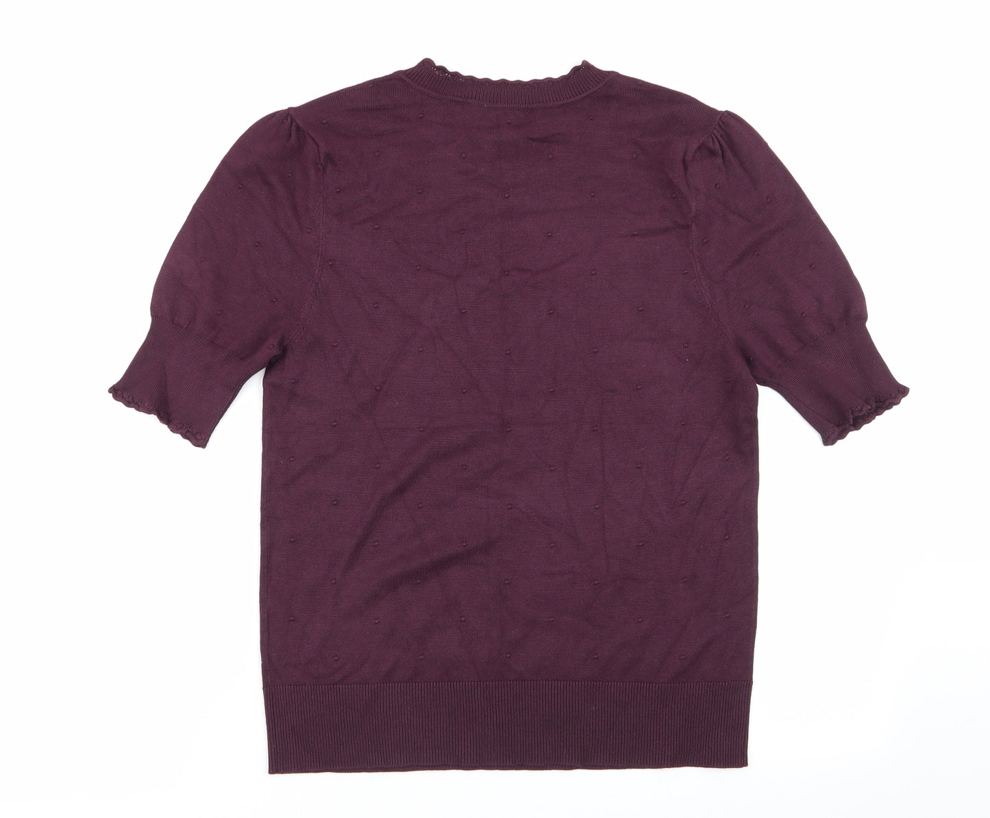 Oasis Womens Purple Polka Dot  Basic T-Shirt Size M