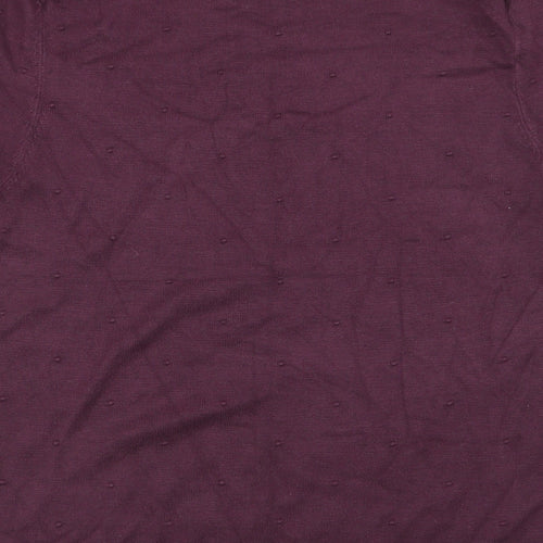 Oasis Womens Purple Polka Dot  Basic T-Shirt Size M