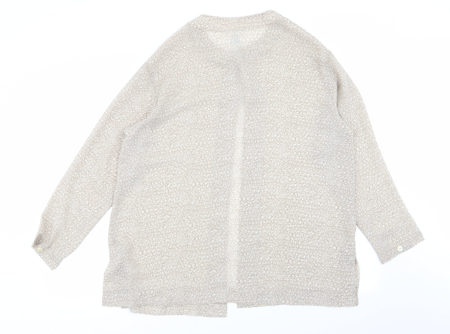 Alexon Womens Beige Geometric  Basic Button-Up Size 10