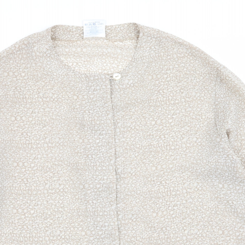 Alexon Womens Beige Geometric  Basic Button-Up Size 10
