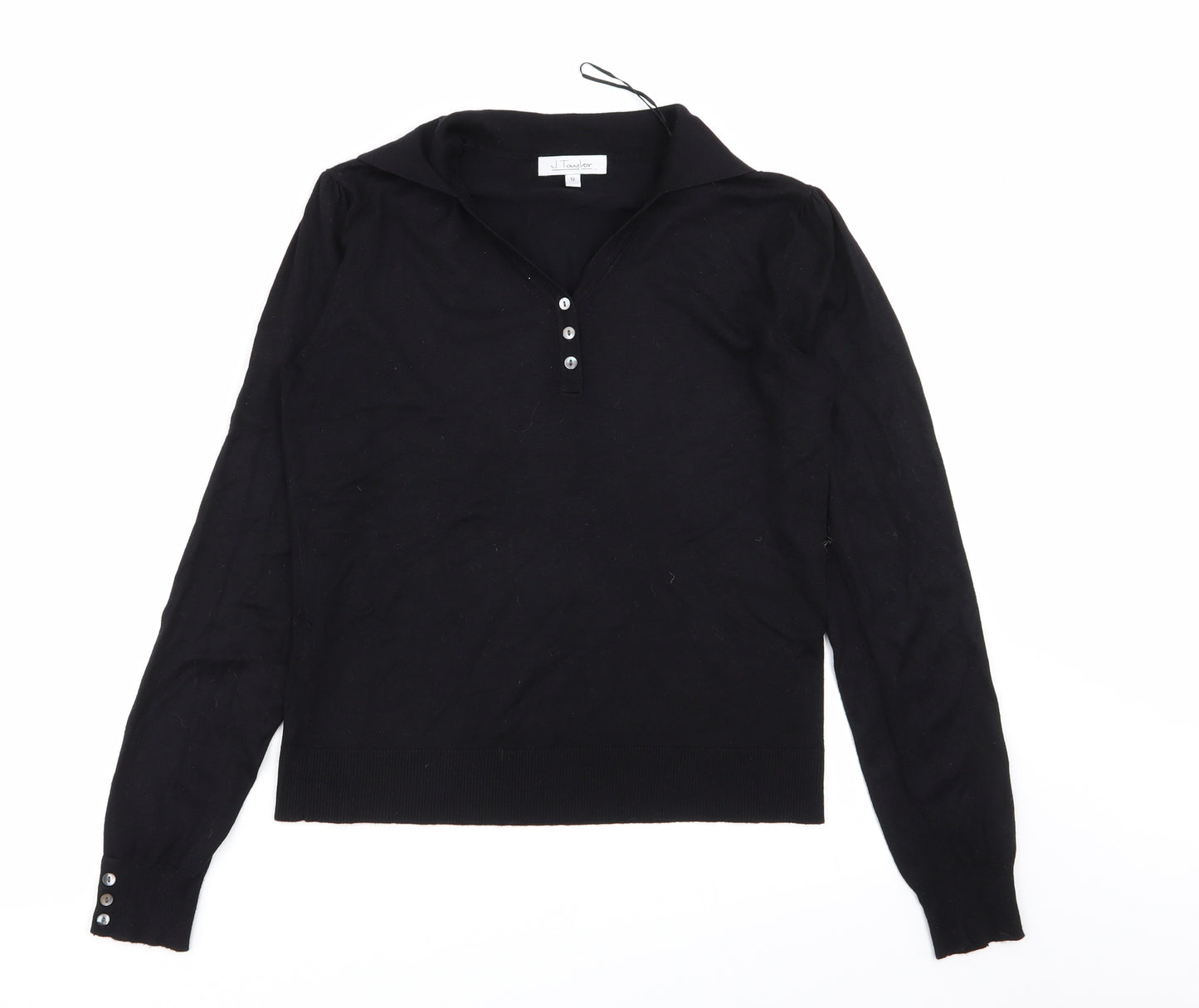 j.taylor Womens Black   Basic Polo Size 12
