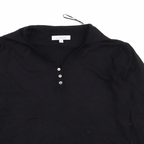 j.taylor Womens Black   Basic Polo Size 12