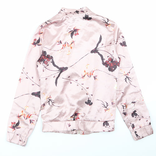 be you Womens Pink Floral  Full Zip Jumper Size 8