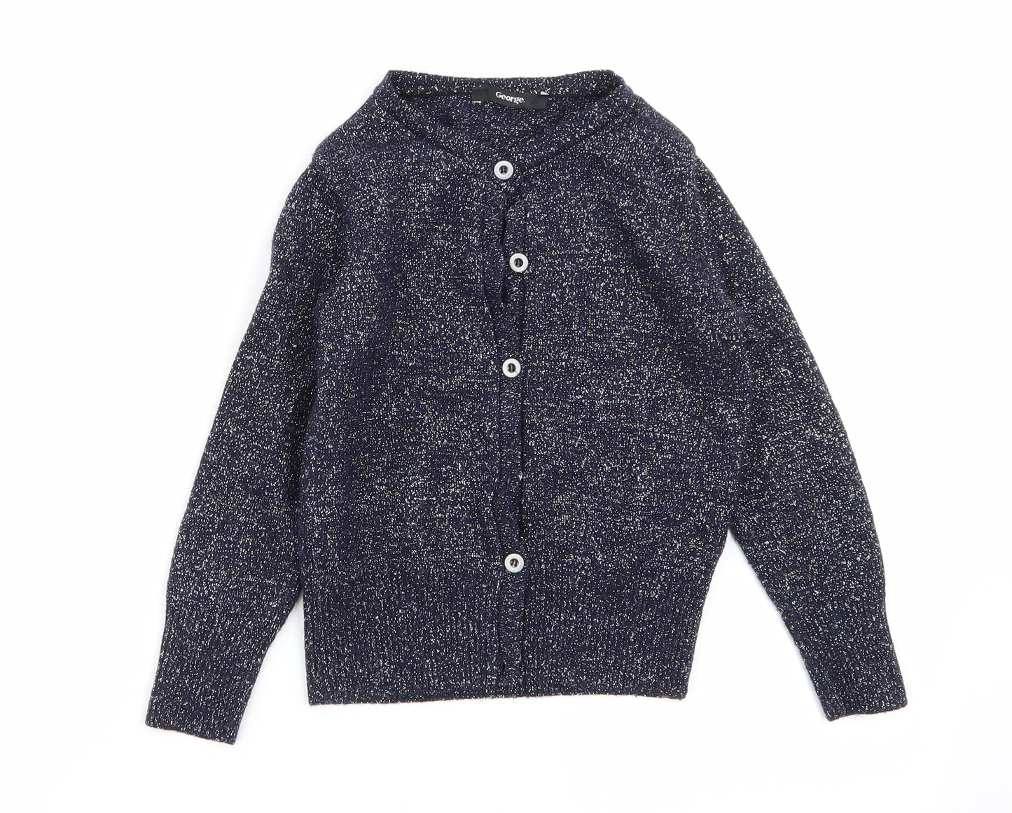Asda George Girls Blue   Cardigan Jumper Size 5-6 Years