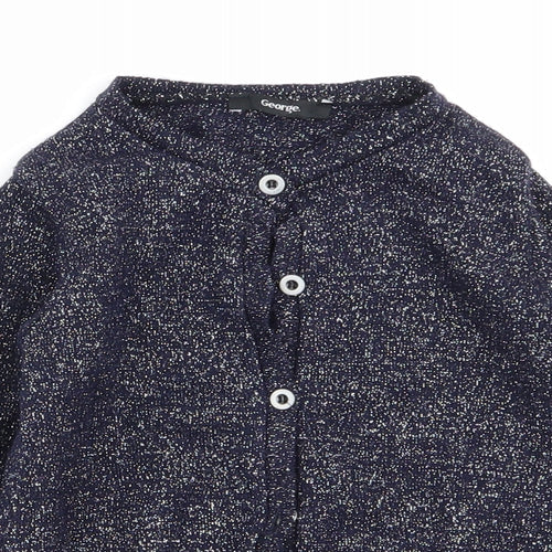 Asda George Girls Blue   Cardigan Jumper Size 5-6 Years
