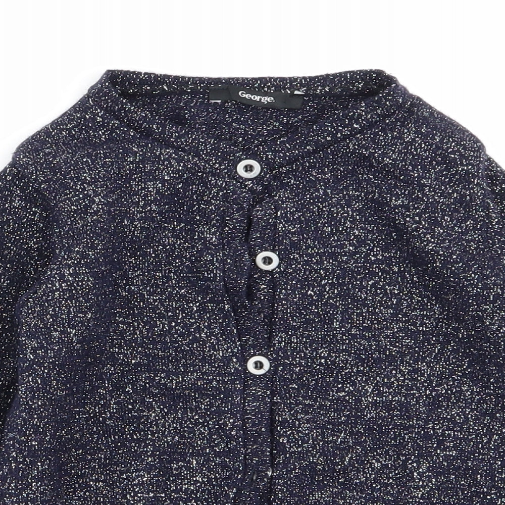 Asda George Girls Blue   Cardigan Jumper Size 5-6 Years