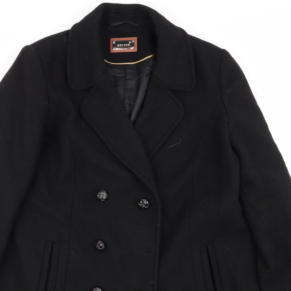 Per Una Womens Black   Overcoat Coat Size 14