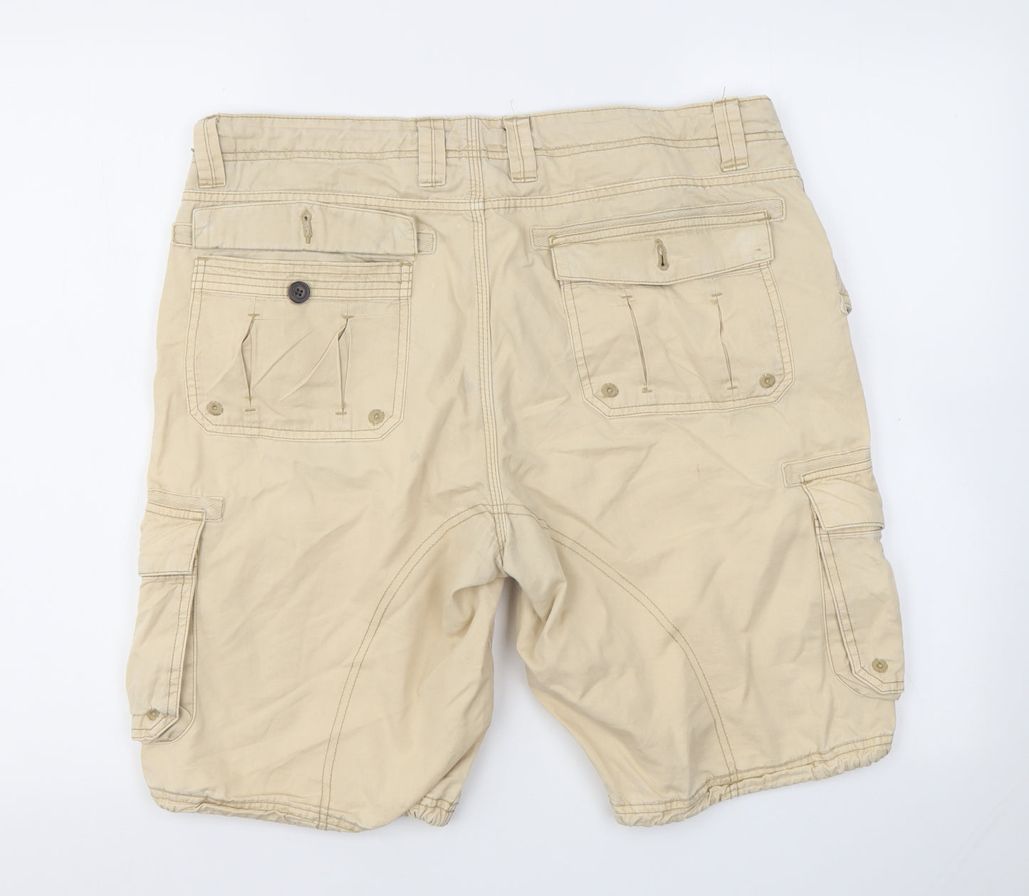 Brave Soul Mens Beige   Chino Shorts Size L