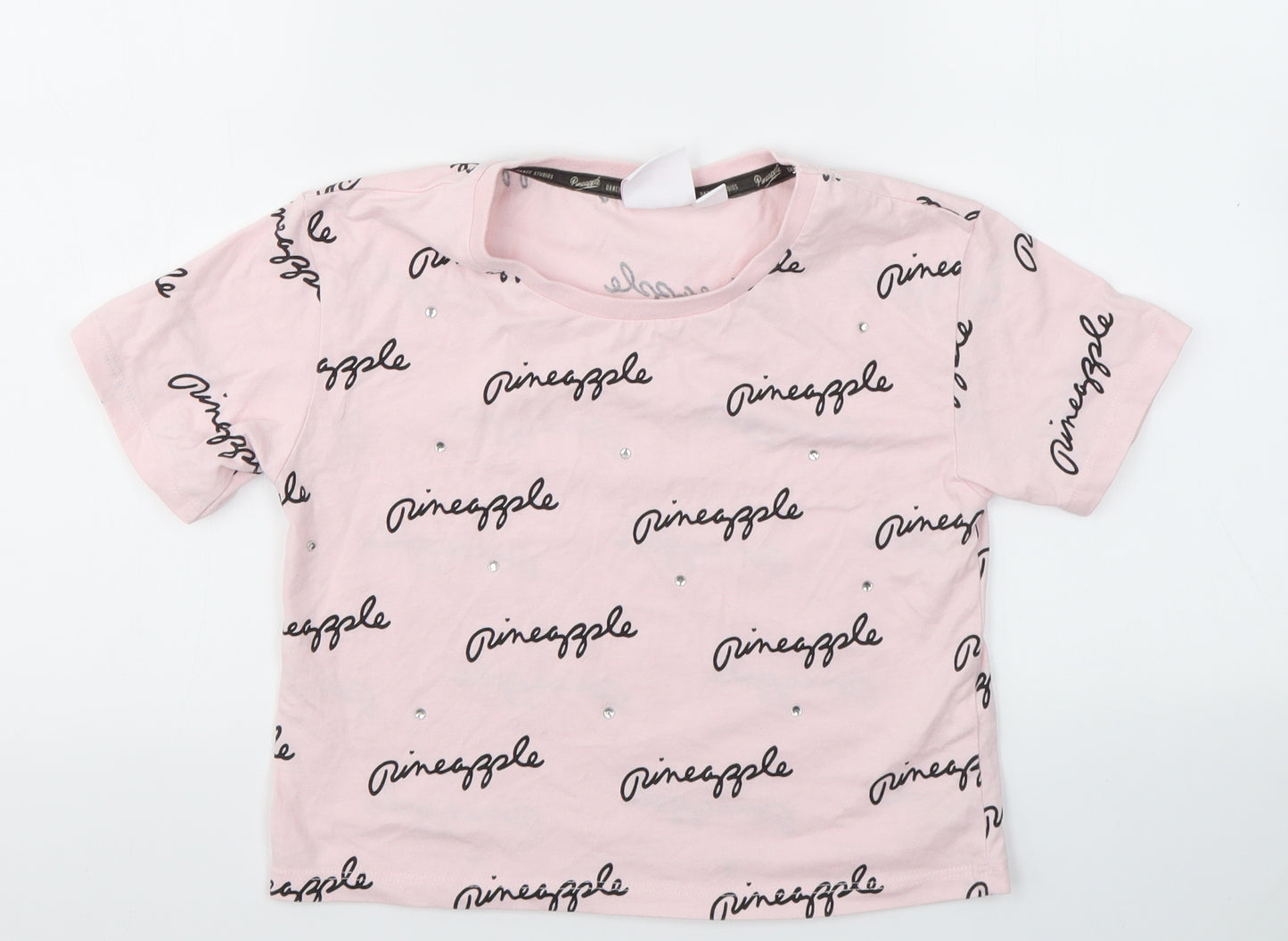 PRIMARK  Girls Pink Geometric  Basic T-Shirt Size 9-10 Years